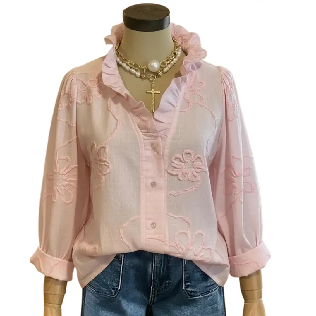 Floral-embellished top